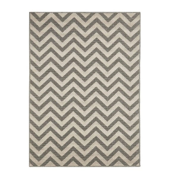 Sivý vysokoodolný koberec Webtapetti Zigzag, 160 x 230 cm