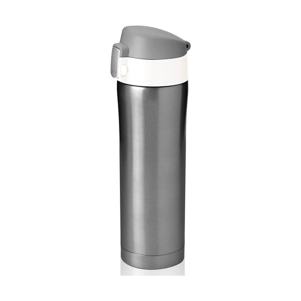 Sivo-biela termofľaša Diva Cup Smoke, 450 ml