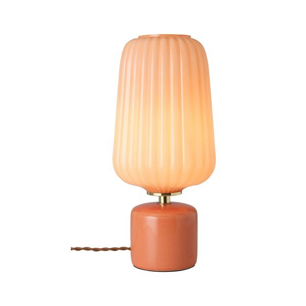 Sklenená stolová lampa v lososovej farbe (výška  40 cm) Daria – Ellos Home-image-3