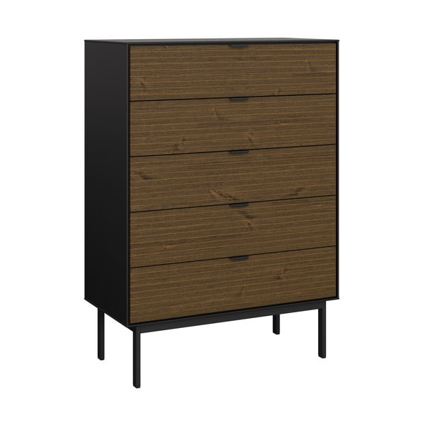 Čierna vysoká komoda v dekore borovice 80x111 cm Soma - Tvilum-image-2