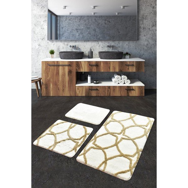 Hnedo-krémové kúpeľňové predložky v súprave 3 ks 100x60 cm Bonne – Foutastic-image-2