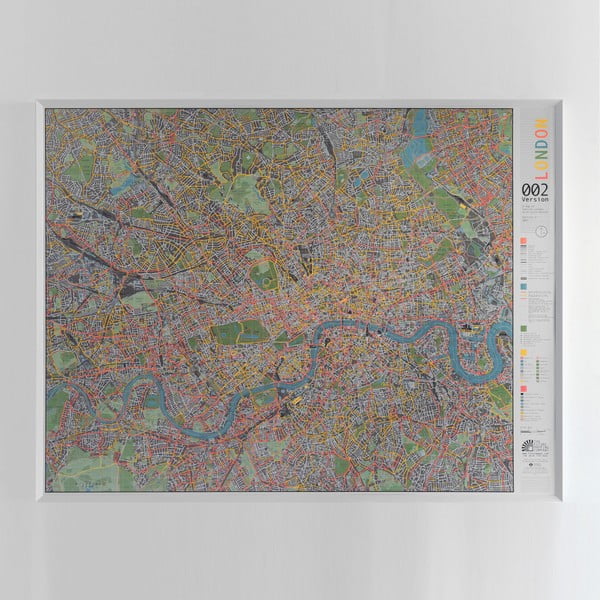 Mapa Londýna v priehľadnom puzdre The Future Mapping Company Street Map, 130 × 100 cm
