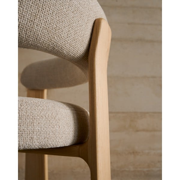 Béžové/v prírodnej farbe jedálenské kreslo s podrúčkami z jaseňového dreva Granite – Kave Home-image-2