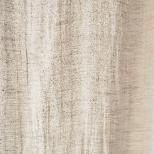 Béžový ľanový ľahký záves s pútkami Linen Tales Daytime, 275 x 130 cm-image-1