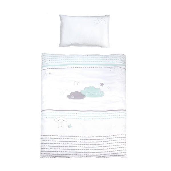 Biele bavlnené detské obliečky do postieľky 100x135 cm Happy Cloud – Roba