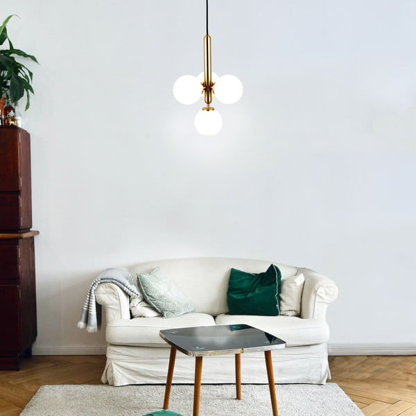 Závesné svietidlo v zlatej farbe SULION Musa, výška 120 cm-image-2