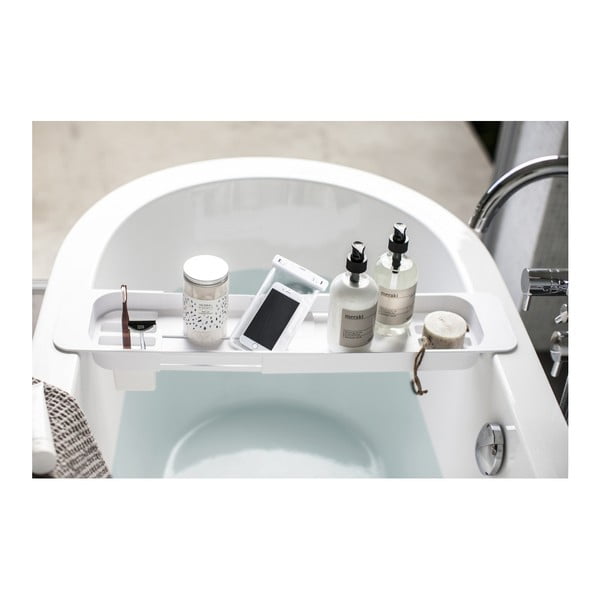 Biela nastaviteľná polica na vaňu YAMAZAKI Tower-image-1