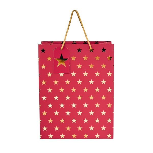 Darčeková taška Butlers Vianočné hviezdy, výška 13,5 cm