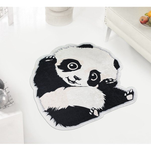 Čierno-biely detský koberec ø 120 cm Cuddly Panda – Vitaus-image-1
