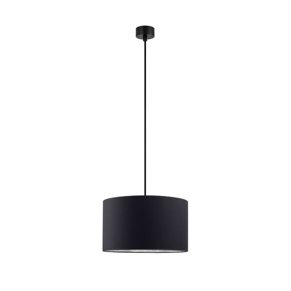 Čierne závesné svietidlo s vnútrom v striebornej farbe Sotto Luce Mika, ∅ 36 cm