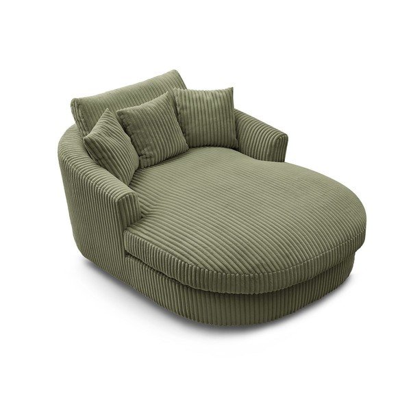 Zelené menčestrové kreslo Belem – Bobochic Paris-image-4