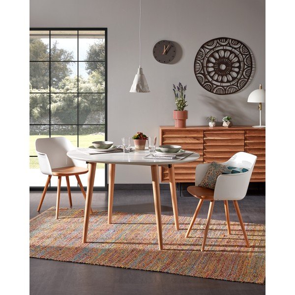 Biele kreslo s nohami z bukového dreva Kave Home Klam-image-1