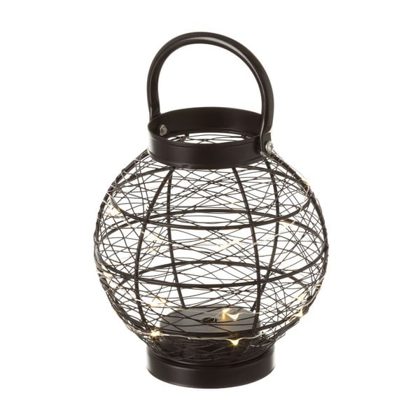 Čierny kovový lampáš Unimasa, 16,5 x 18,5 x 16,5 cm