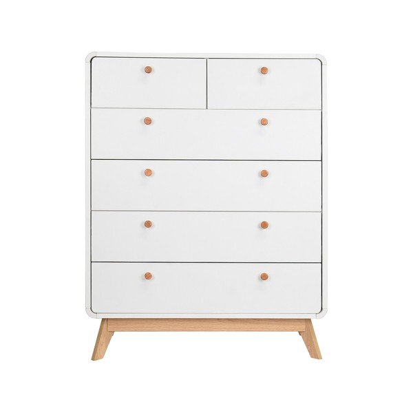 Biela vysoká komoda 81x104 cm Caitlin – Støraa