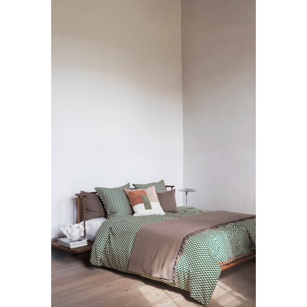 Zelené/béžové obliečky na jednolôžko z bavlneného saténu 140x200 cm Mini – Mette Ditmer Denmark-image-1