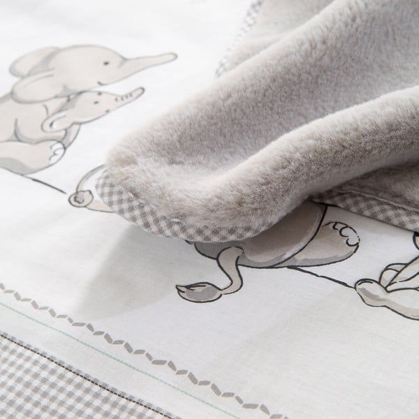 Biela/sivá detská deka z mikroplyšu 80x80 cm Sternenzauber – Roba-image-4