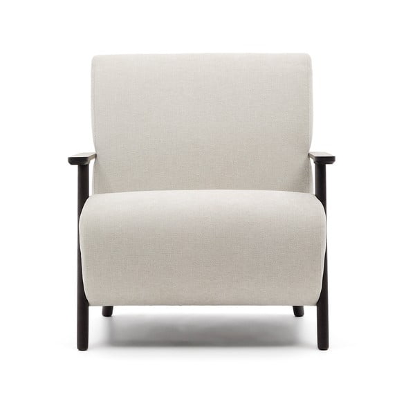 Béžové/krémové ženilkové kreslo Meghan – Kave Home-image-1