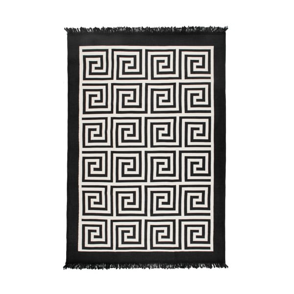 Béžovo-čierny obojstranný koberec Framed, 120 × 180 cm