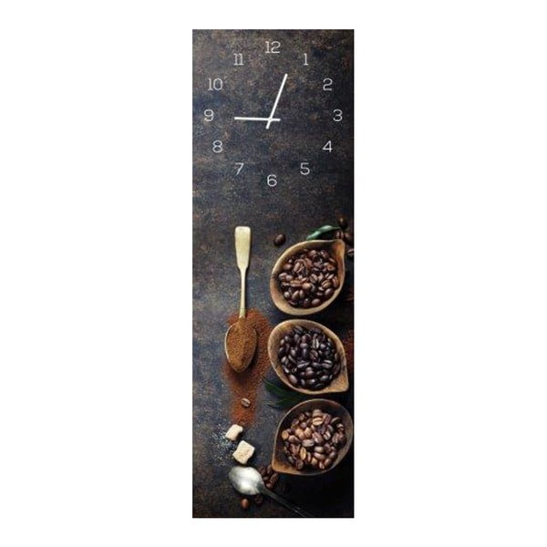 Sklenené hodiny DecoMalta Coffee, 20 x 60 cm
