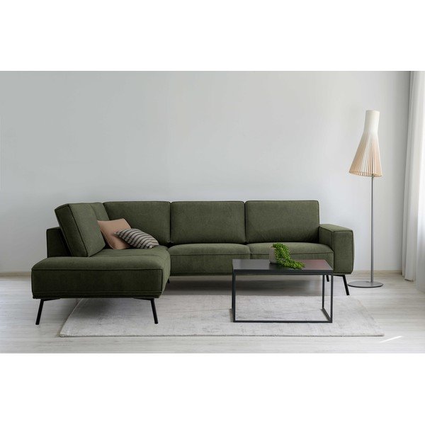 Tmavozelená ženilková rohová pohovka (ľavý roh/do L) Amsterdam – Scandic-image-1