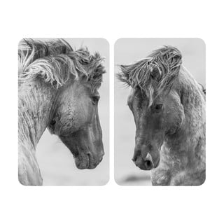Súprava 2 sivých krytov na sporák Wenko Horses, 52 x 30 cm