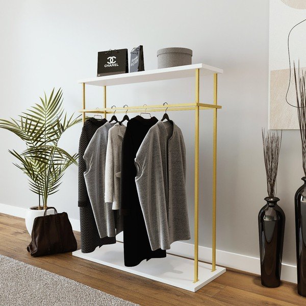 Biely stojan na oblečenie Wuppertal – Kalune Design-image-2