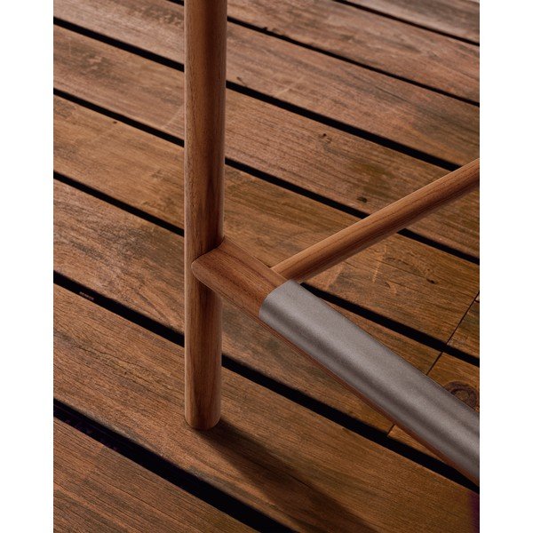 Drevená záhradná barová stolička v prírodnej farbe Turqueta – Kave Home-image-4