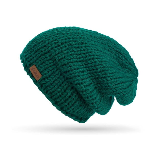 Zelená ručne pletená čiapka DOKE Mina