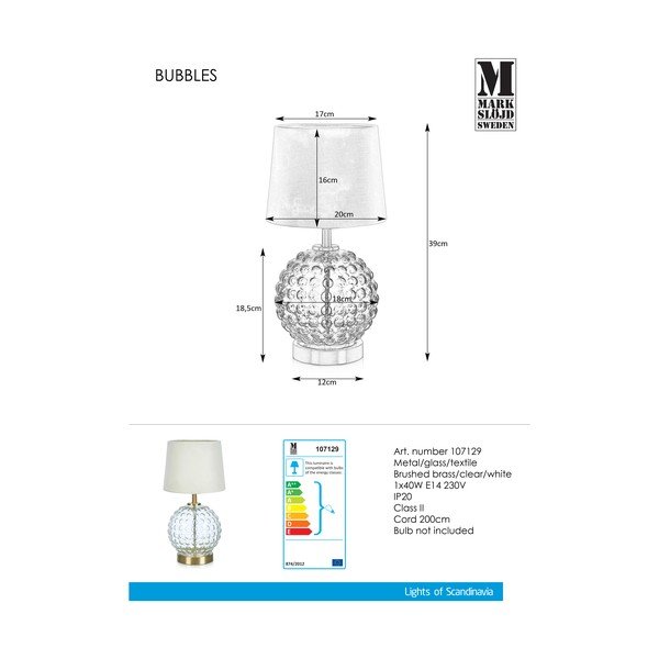 Stolová lampa Markslöjd Bubbles Brass-image-2