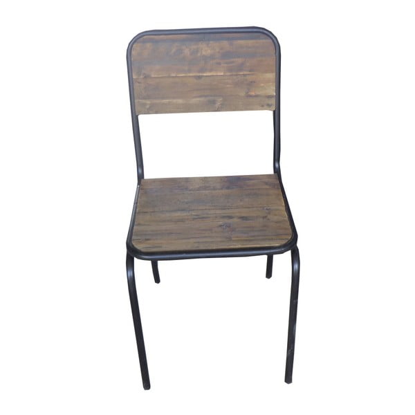 Hnedá jedálenská stolička z jedľového dreva Industrial – Antic Line-image-1