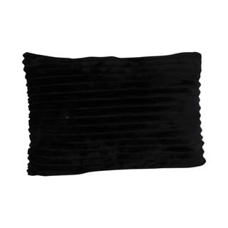 Čierny zamatový vankúš PT LIVING Ribbed, 50 x 30 cm