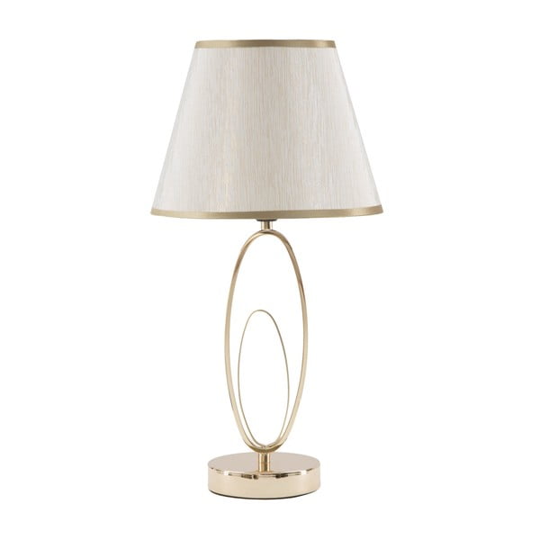 Biela stolová lampa s konštrukciou v zlatej farbe Mauro Ferretti Flush