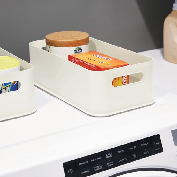 Biely úložný box iDesign Eco Handled, 21,3 x 43 cm-image-1