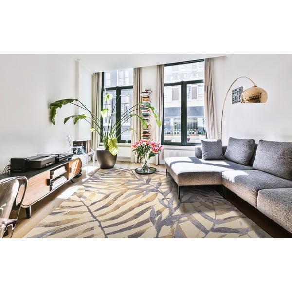 Béžový vlnený koberec 133x180 cm Florid – Agnella-image-1