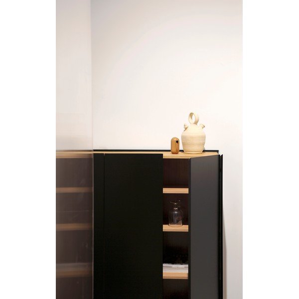 Čierna vysoká komoda v dekore duba 95x120 cm Arista – Teulat-image-3