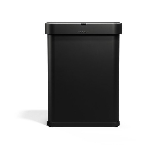 Čierny bezdotykový oceľový odpadkový kôš 58 l Sensor – simplehuman-image-2