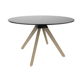 Čierny jedálenský stôl s podnožím z bukového dreva Magis Cuckoo, ø 75 cm