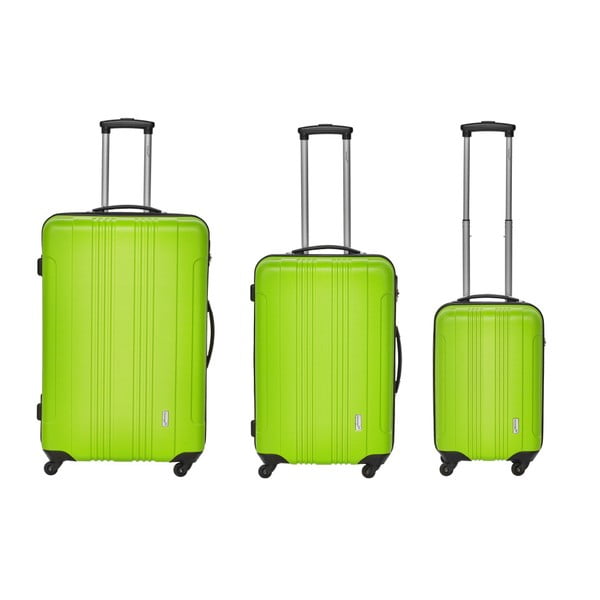 Sada 3 zelených cestovných kufrov Packenger Traveller