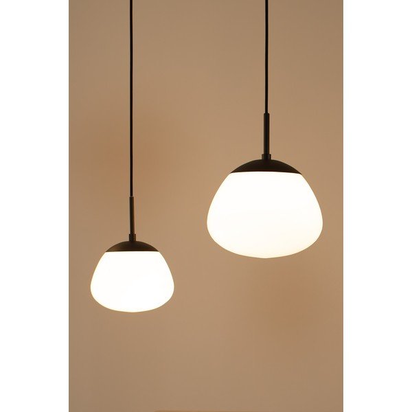 Čierno-biele závesné svietidlo so skleneným tienidlom ø 18 cm Rise - Markslöjd-image-2