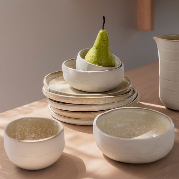 Bielo-béžové misky v súprave 2 ks z kameňa ø 10 cm Sand Grain – Mette Ditmer Denmark-image-1