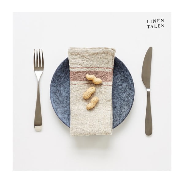 Ľanové obrúsky v súprave 2 ks Beige Stripe Vintage – Linen Tales