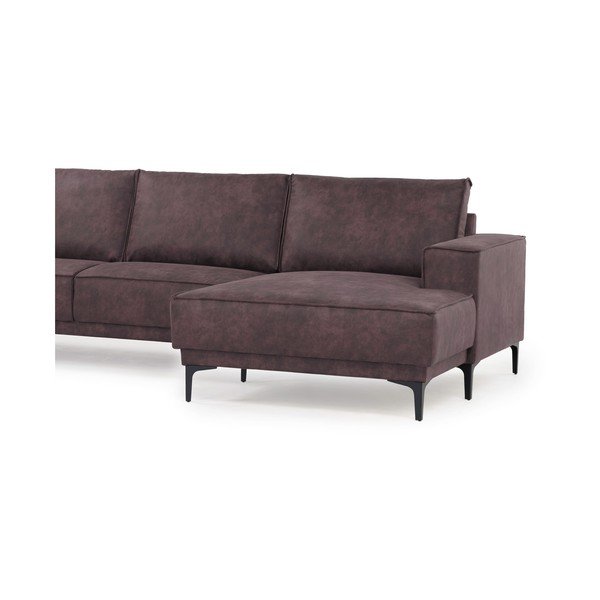 Tmavohnedá rohová pohovka z imitácie kože (pravý roh) Copenhagen – Scandic-image-4