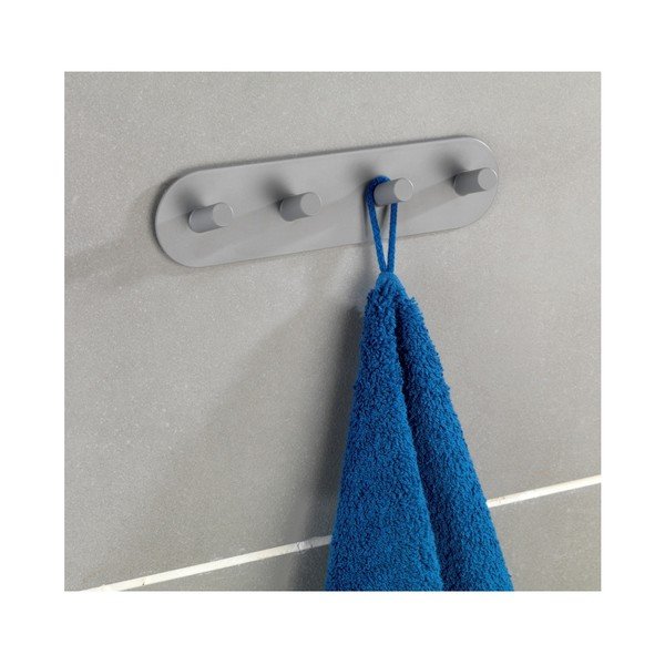 Sivý samodržiaci nástenný vešiak so 4 háčikmi Wenko Piceno-image-4