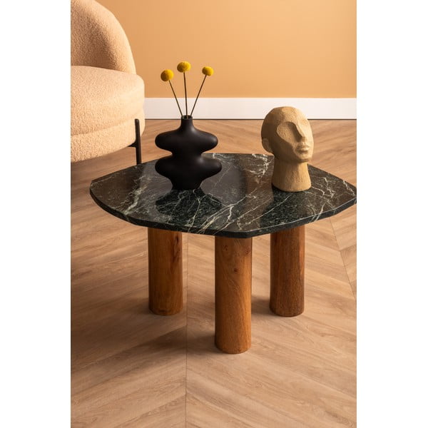 Odkladací stolík s doskou v dekore mramoru 50x75 cm Organic – Leitmotiv-image-1