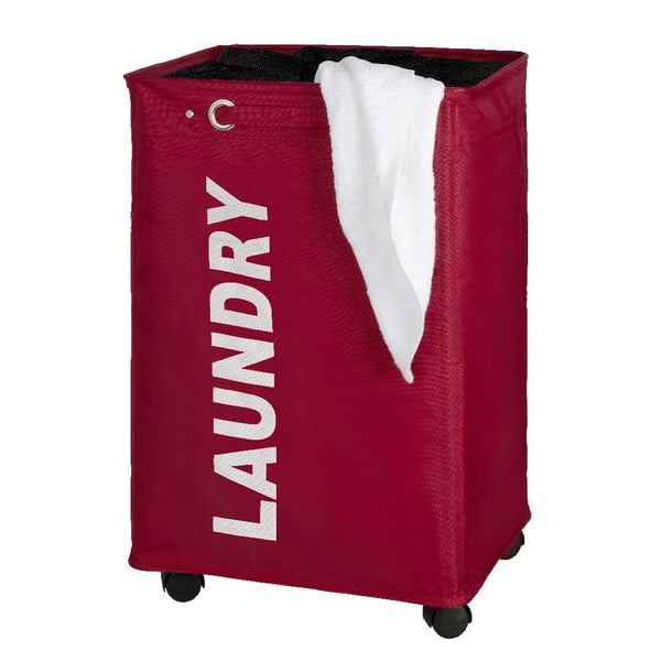 Červený kôš na bielizeň Wenko Quadro, 79,2 l-image-1
