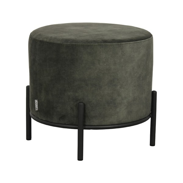 Khaki zamatový taburet Troy – LABEL51-image-2