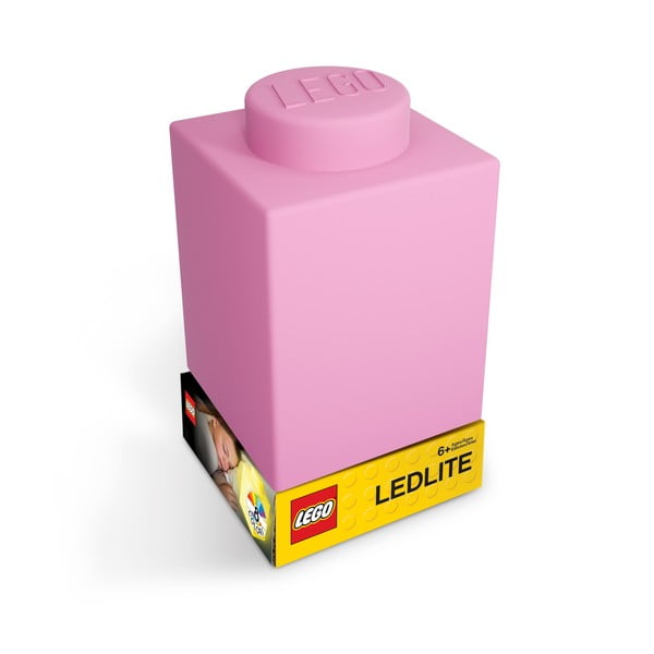 Ružové silikónové nočné svetielko LEGO® Classic Brick