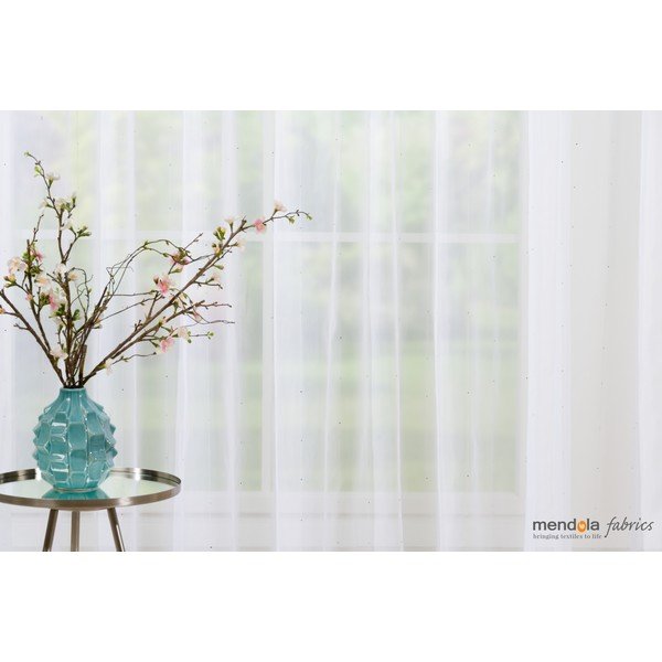 Biela záclona 140x260 cm Michelle - Mendola Fabrics-image-2