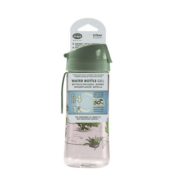 Zelená tritanová detská fľaša 500 ml Dinosaur – Snips-image-3