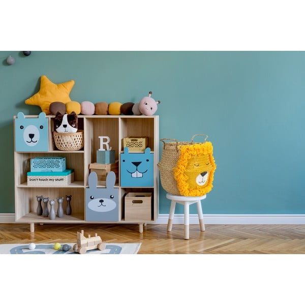 Detský kôš na hračky z morskej trávy v žlto-prírodnej farbe ø 30x28 cm Lion – Compactor-image-2